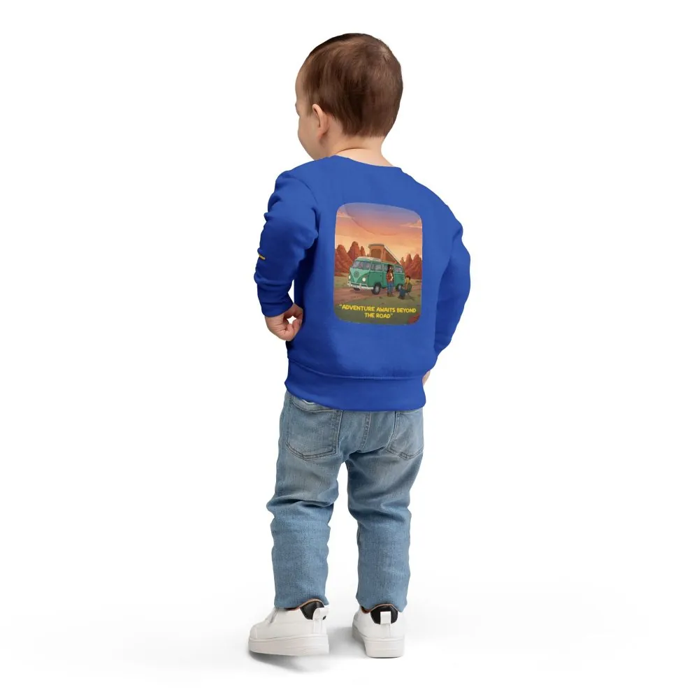 Toddler Sweatshirt - "Adventure Awaits Beyond The Road" (Design Sitcom-Line)