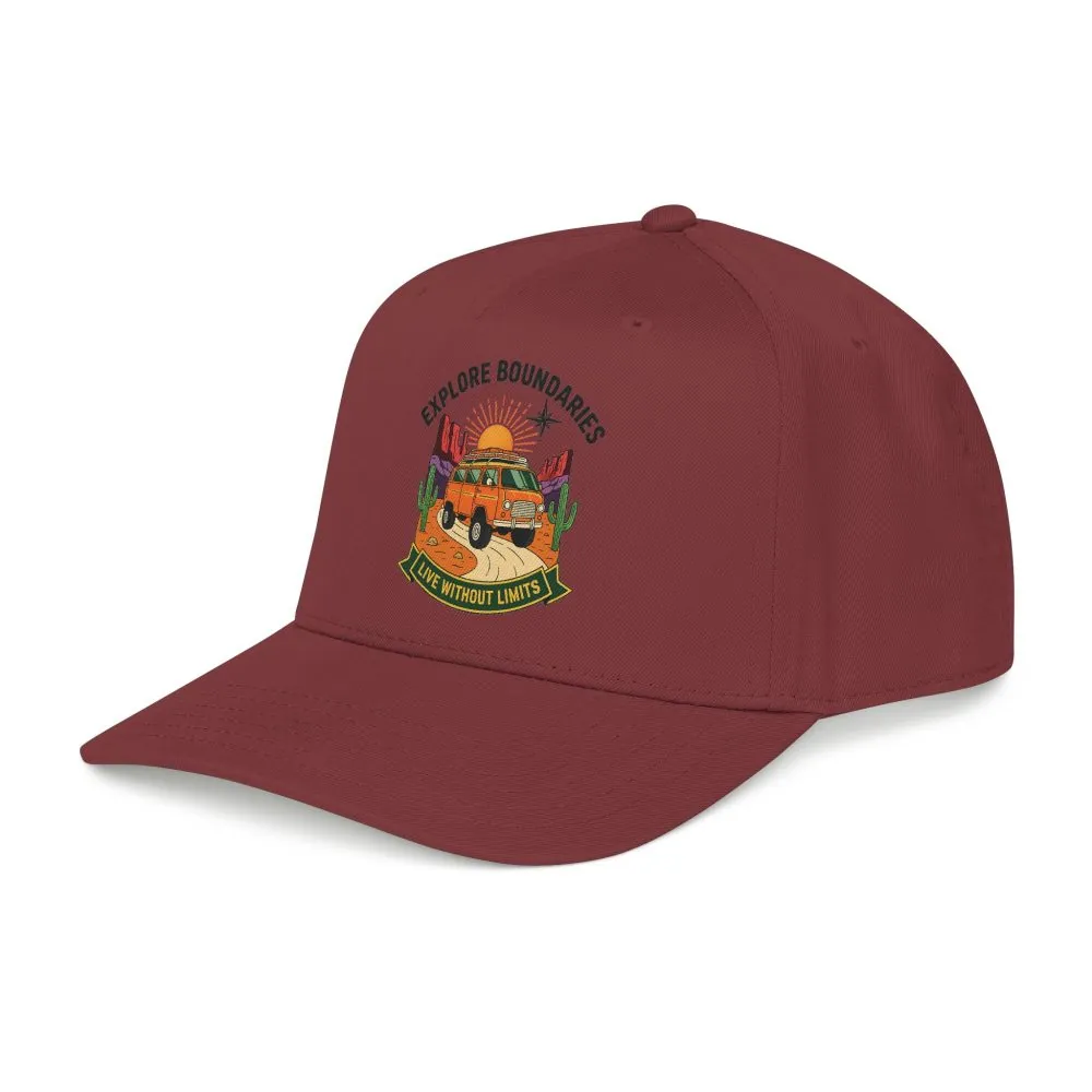 Baseball Cap— "Eplore Boundaries-Live without limits" Mid Profile Baseball Hat
