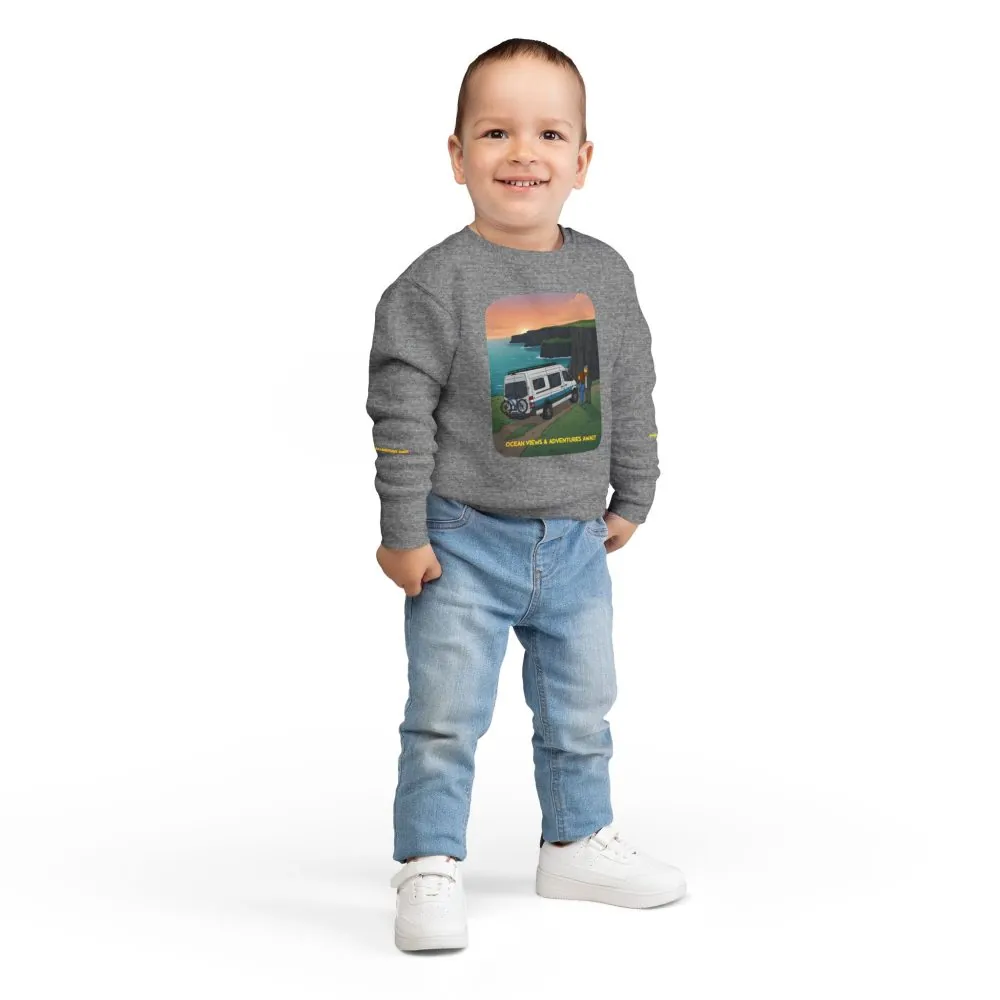 Toddler Sweatshirt - "Ocean Views-Adventures Awaits" (Design Sitcom-Line)