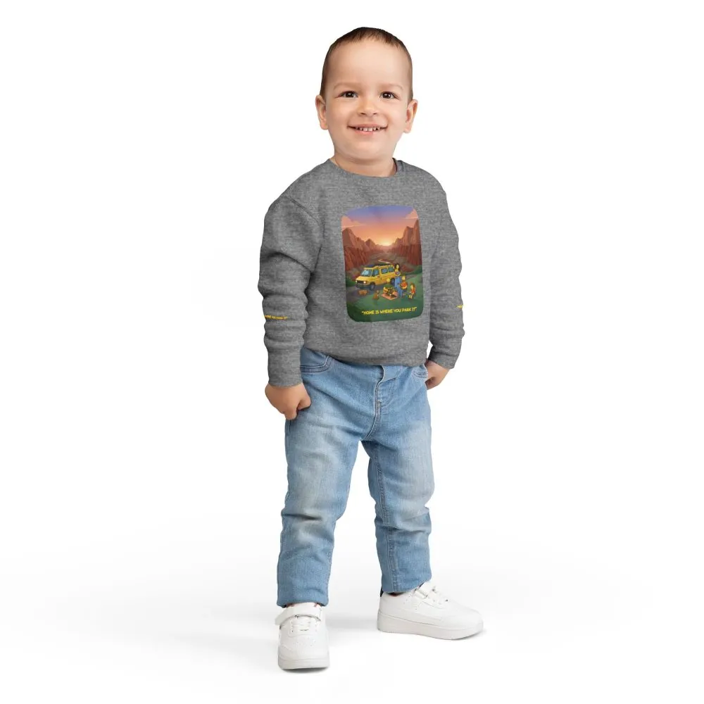 3838692199003201550_2048.jpeg Toddler Sweatshirt - "Home Is Where You Park It" (Design Sitcom-Line)