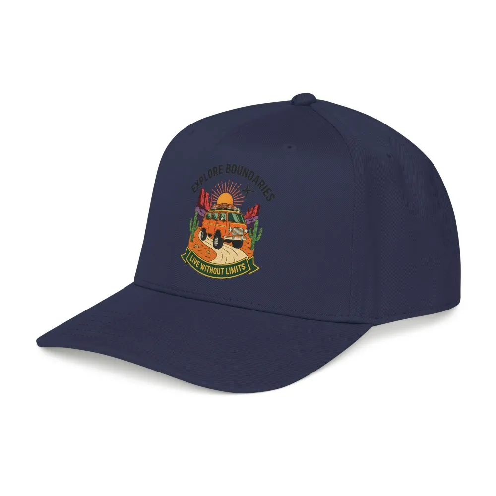 Baseball Cap— "Eplore Boundaries-Live without limits" Mid Profile Baseball Hat