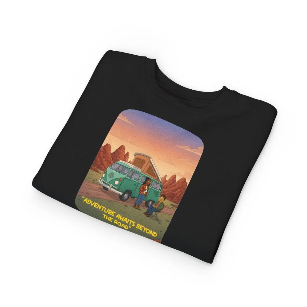 Toddler Sweatshirt - "Adventure Awaits Beyond The Road" (Design Sitcom-Line)