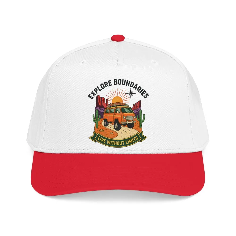Baseball Cap— "Eplore Boundaries-Live without limits" Mid Profile Baseball Hat