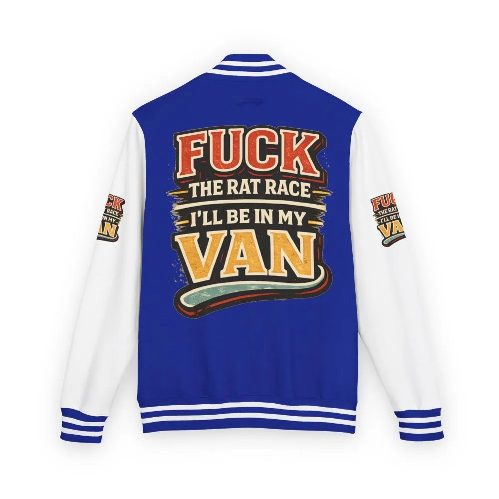 Unisex Heavyweight Letterman Jacket — "Fuck The Rat Race" Design F**K-Line