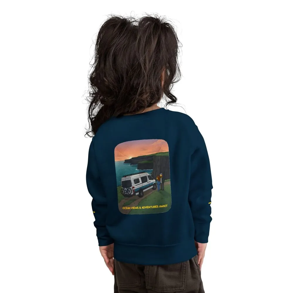 Toddler Sweatshirt - "Ocean Views-Adventures Awaits" (Design Sitcom-Line)