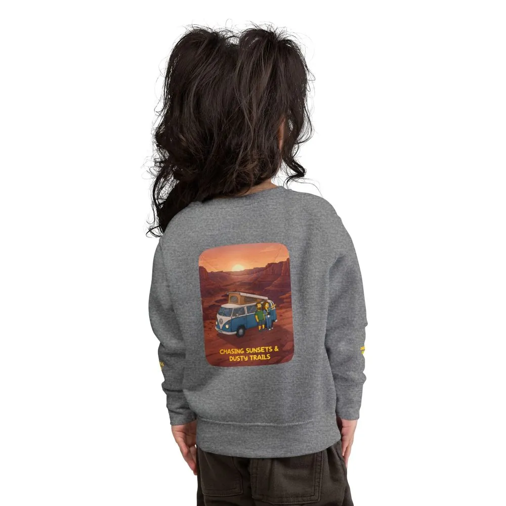 Toddler Sweatshirt - "Chasing Sunsets And Dusty Trails" (Design Sitcom-Line)