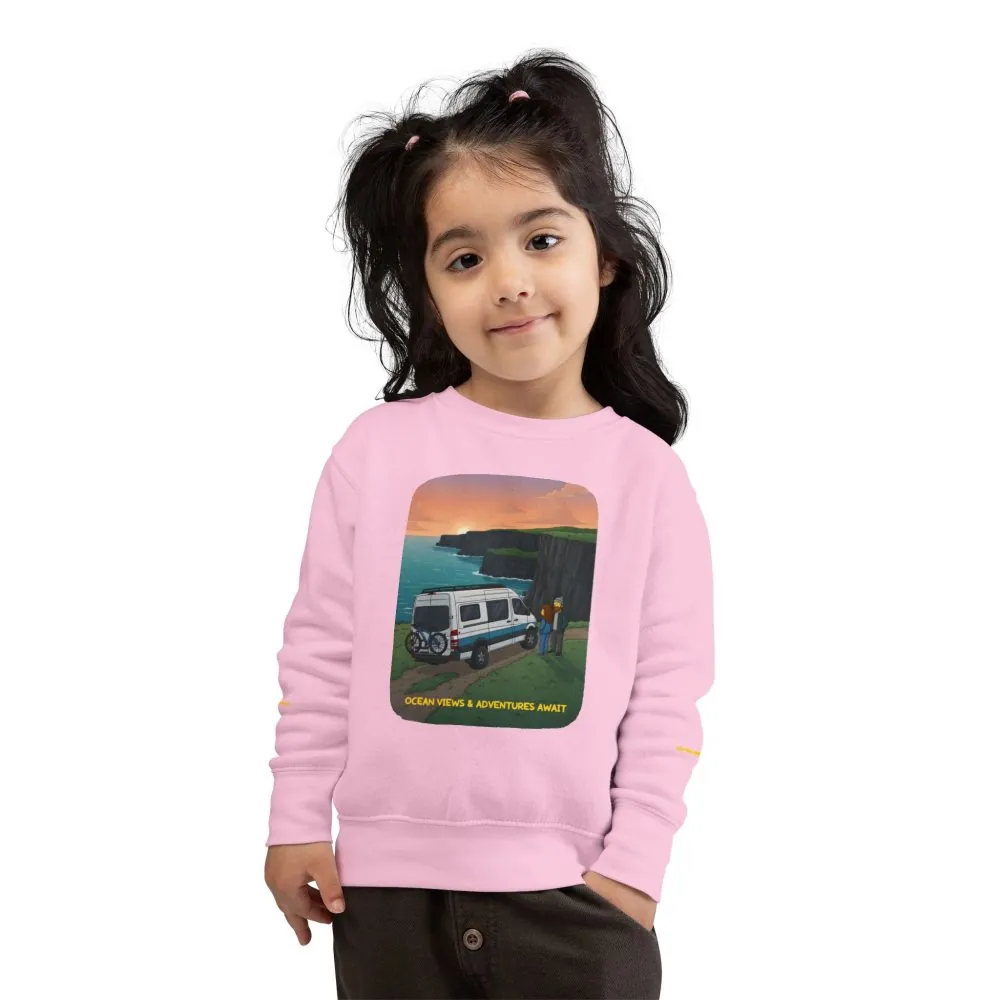 Toddler Sweatshirt - "Ocean Views-Adventures Awaits" (Design Sitcom-Line)