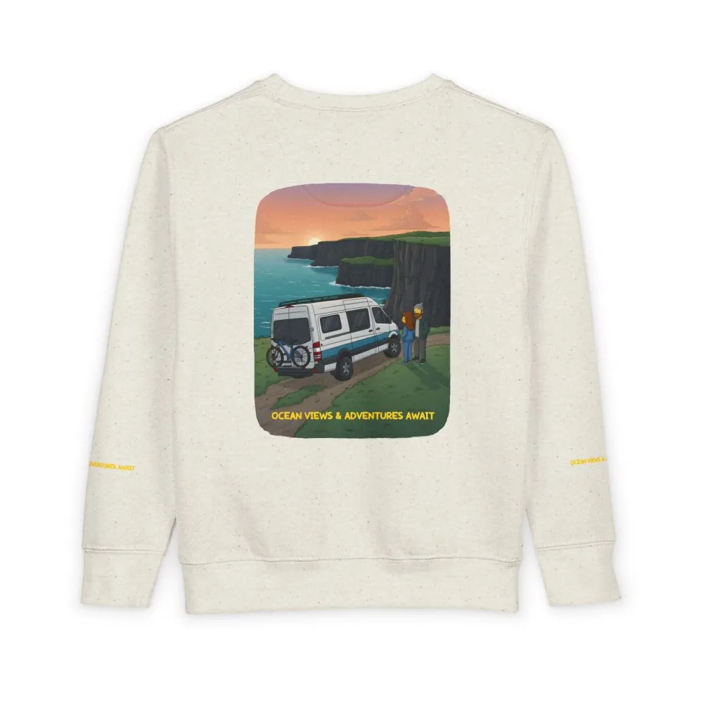 Toddler Sweatshirt - "Ocean Views-Adventures Awaits" (Design Sitcom-Line)