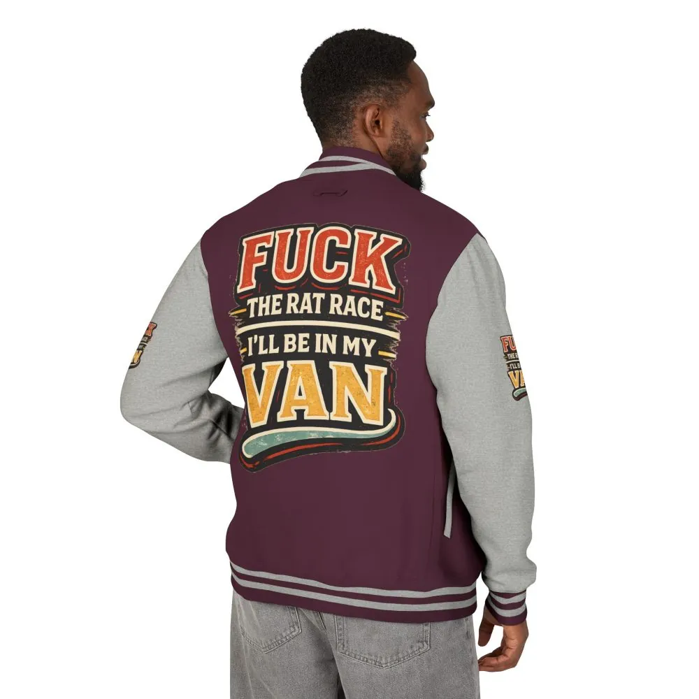 Unisex Heavyweight Letterman Jacket — "Fuck The Rat Race" Design F**K-Line