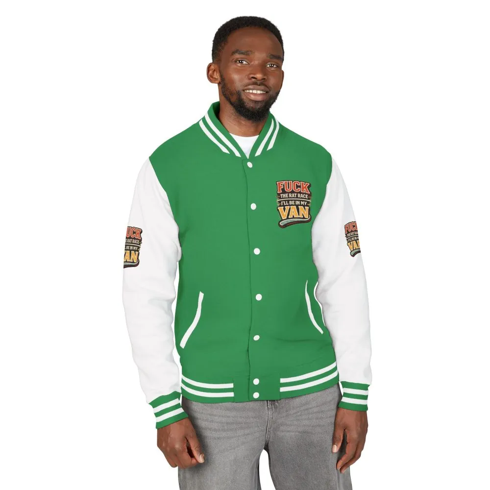 Unisex Heavyweight Letterman Jacket — "Fuck The Rat Race" Design F**K-Line