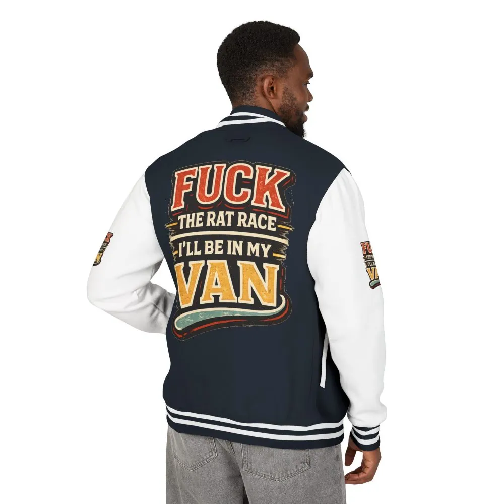 Unisex Heavyweight Letterman Jacket — "Fuck The Rat Race" Design F**K-Line