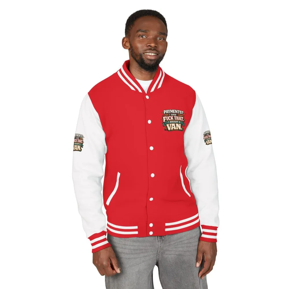 Unisex Heavyweight Letterman Jacket — "Payments?I Said" Design F**K-Line