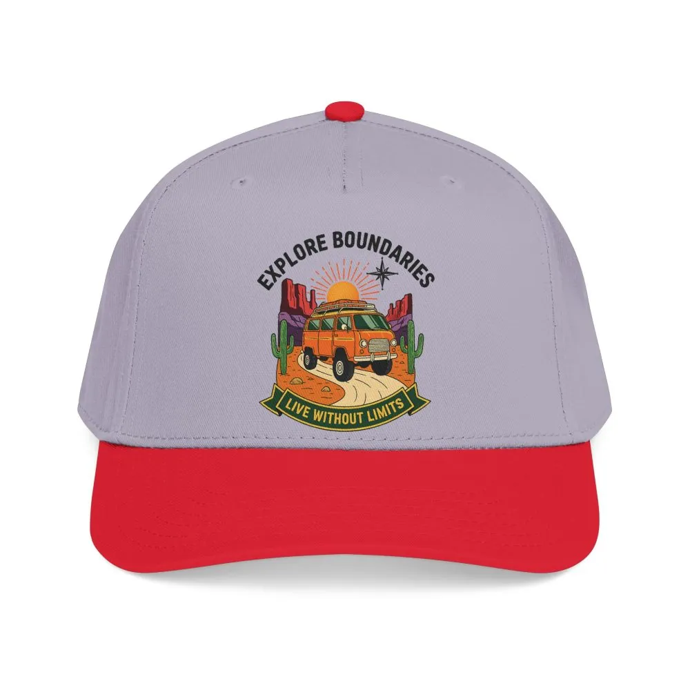 Baseball Cap— "Eplore Boundaries-Live without limits" Mid Profile Baseball Hat