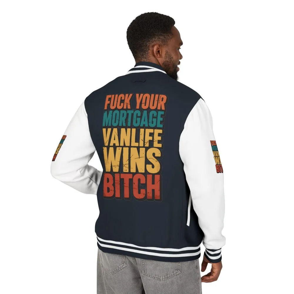 Unisex Heavyweight Letterman Jacket — "Fuck Your Mortgage" Design F**K-Line