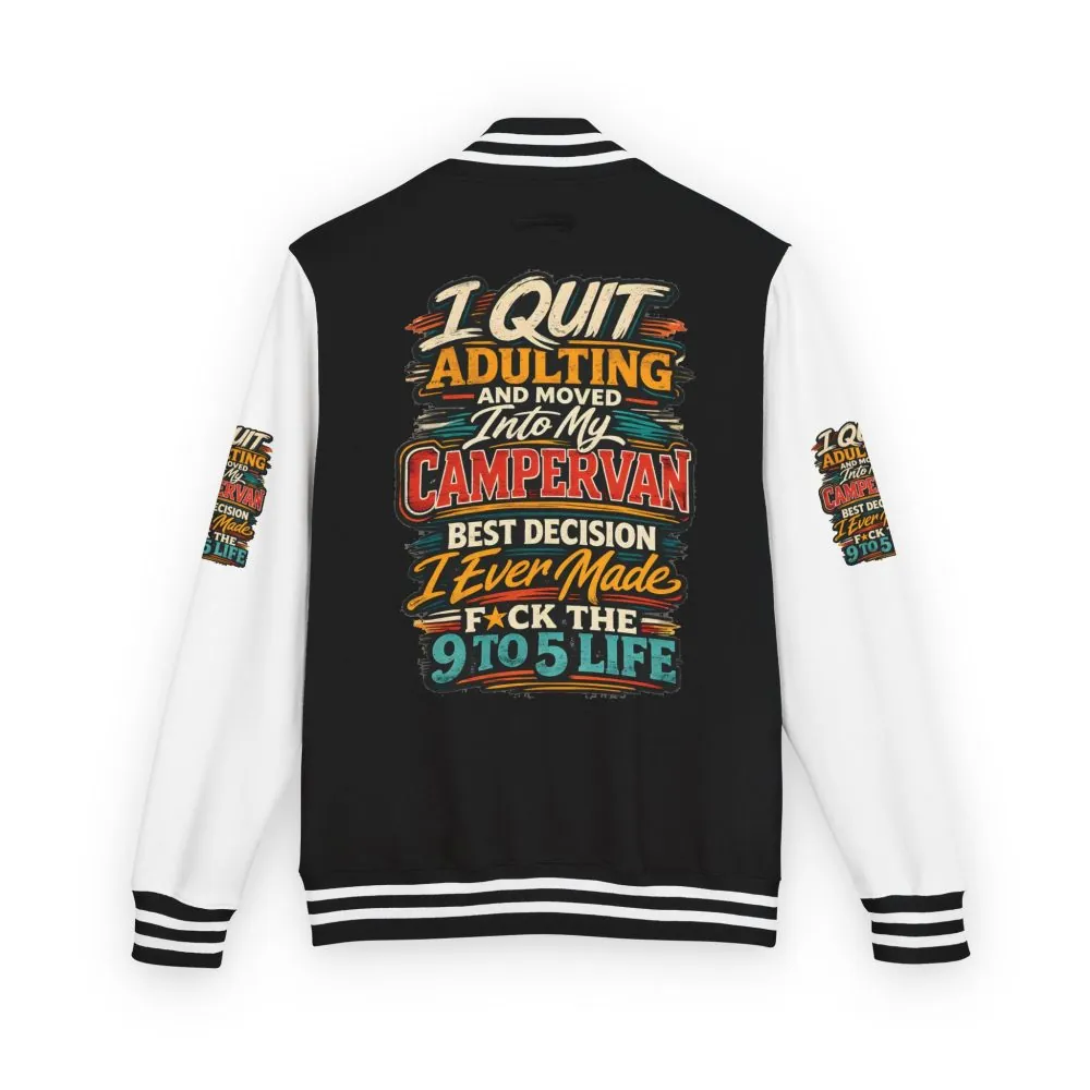 Unisex Heavyweight Letterman Jacket — "I Quit Adulting" Design F**K-Line
