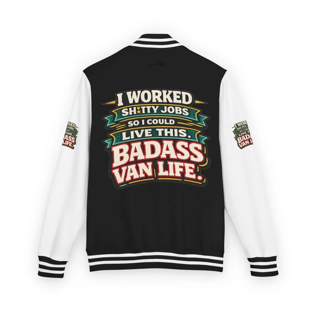 Unisex Heavyweight Letterman Jacket — "I Worked Shitty Jobs" Design F**K-Line