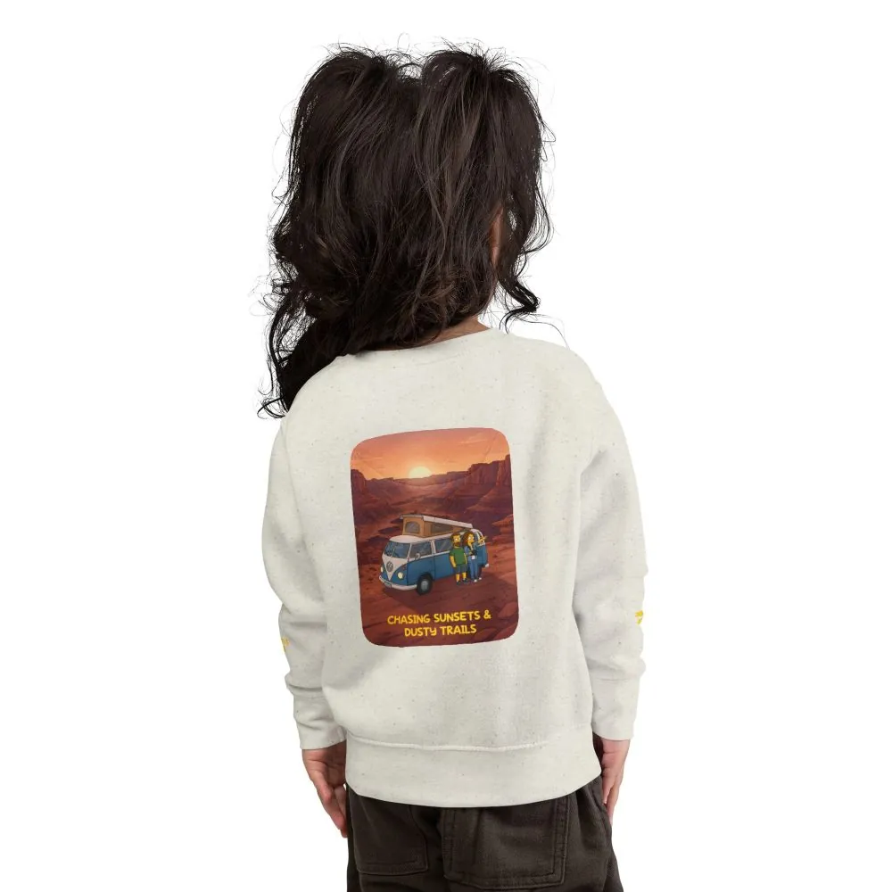 Toddler Sweatshirt - "Chasing Sunsets And Dusty Trails" (Design Sitcom-Line)