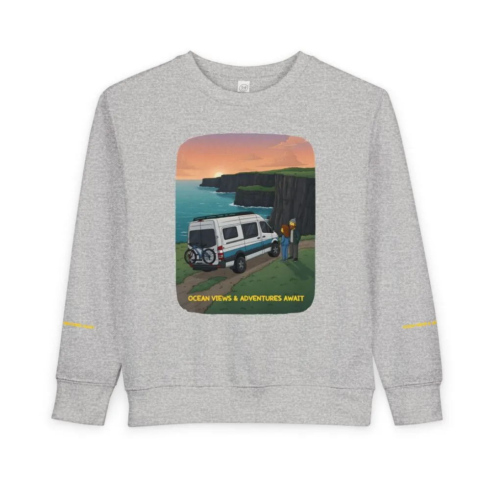 Toddler Sweatshirt - "Ocean Views-Adventures Awaits" (Design Sitcom-Line)