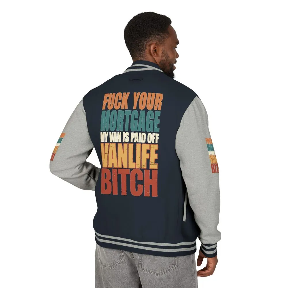 Unisex Heavyweight Letterman Jacket — "Fuck Your Mortgage" Design F**K-Line