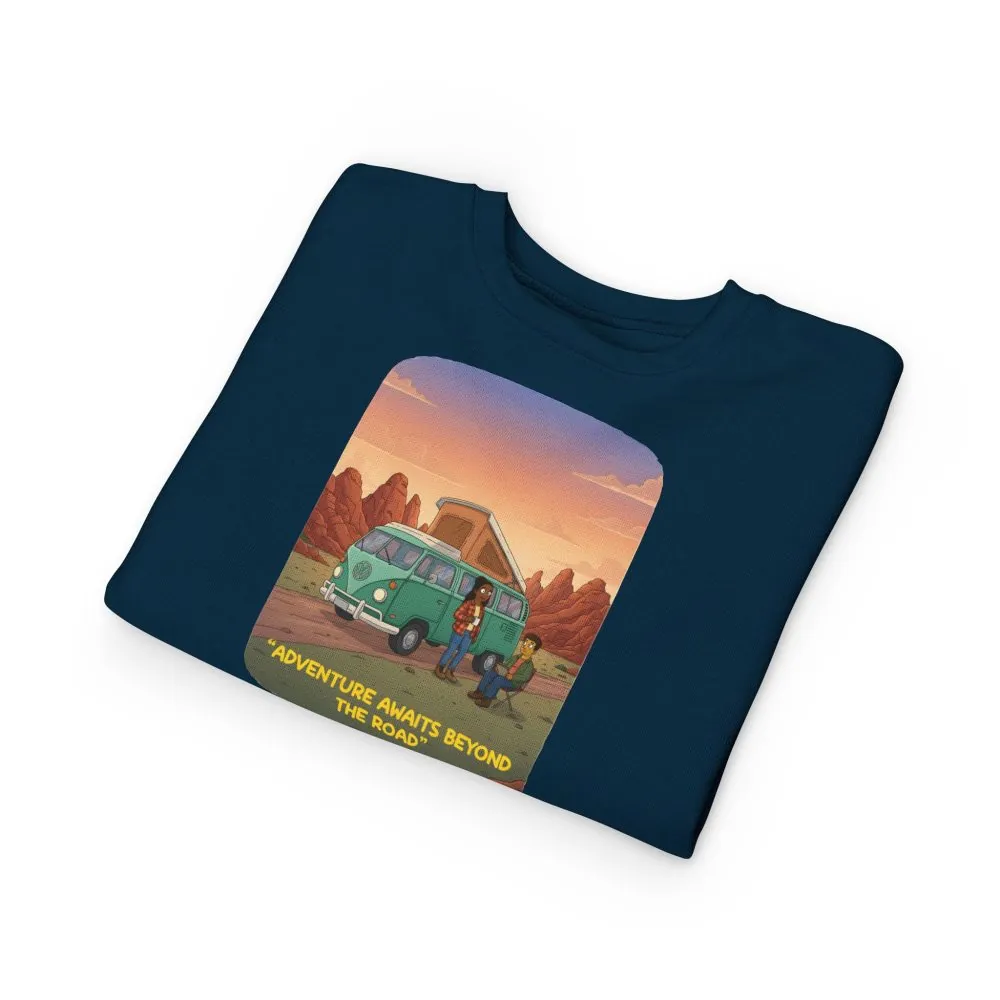 Toddler Sweatshirt - "Adventure Awaits Beyond The Road" (Design Sitcom-Line)