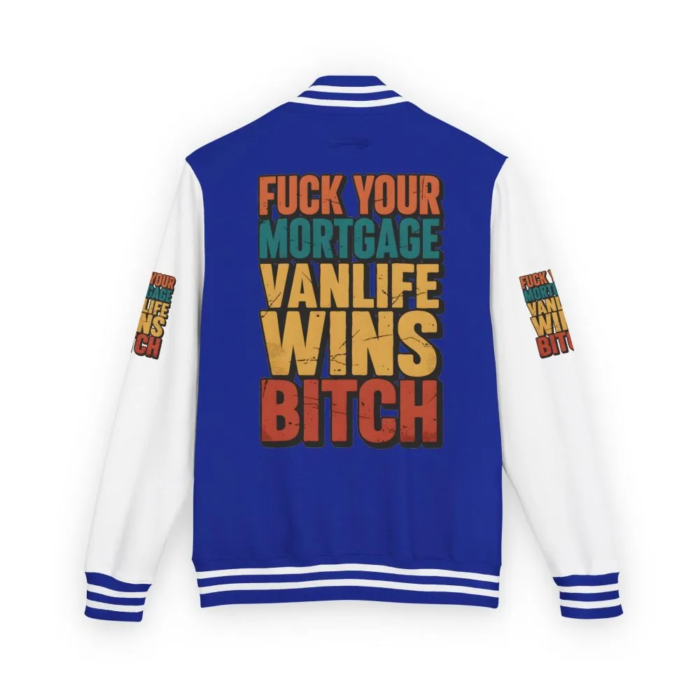 Unisex Heavyweight Letterman Jacket — "Fuck Your Mortgage" Design F**K-Line