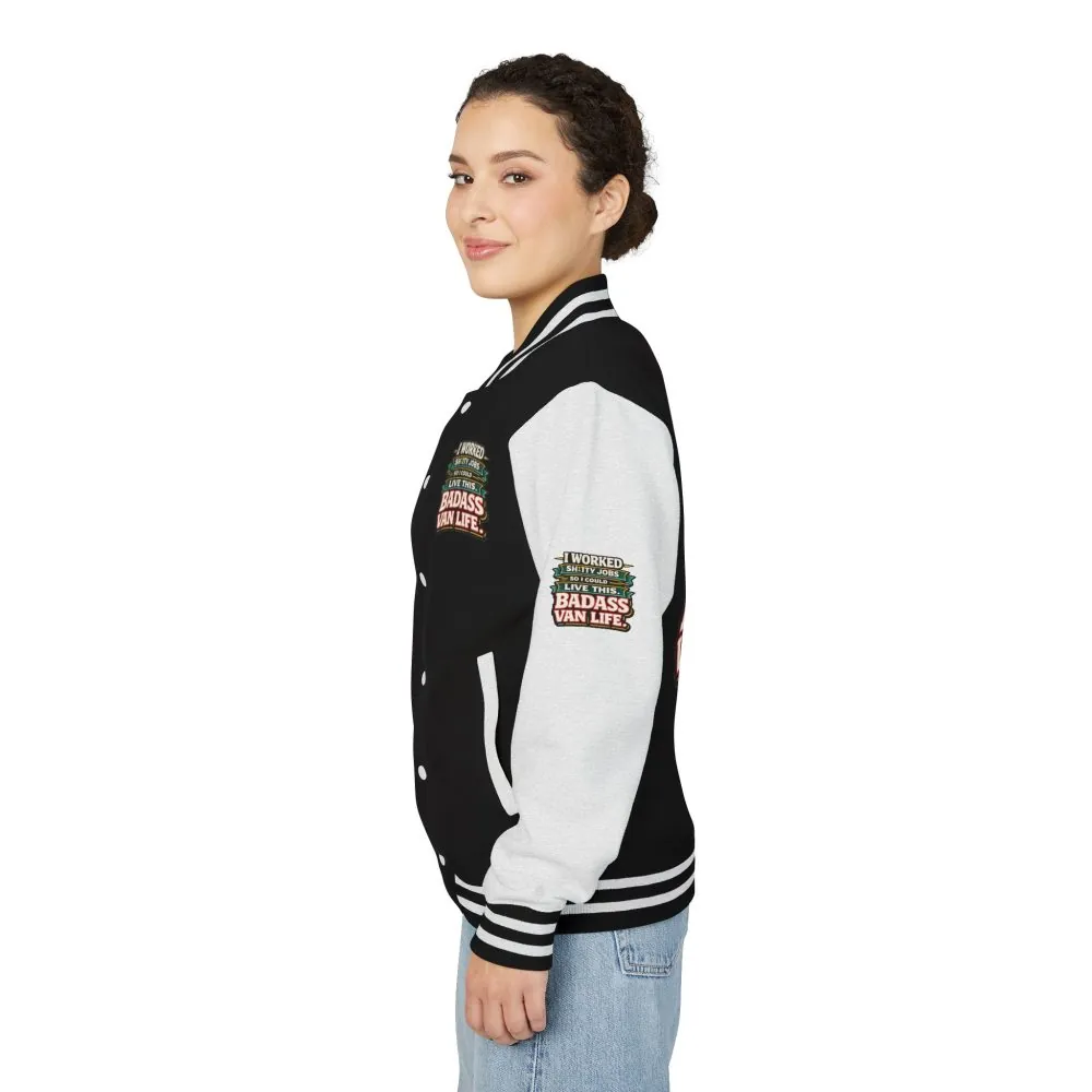 Unisex Heavyweight Letterman Jacket — "I Worked Shitty Jobs" Design F**K-Line