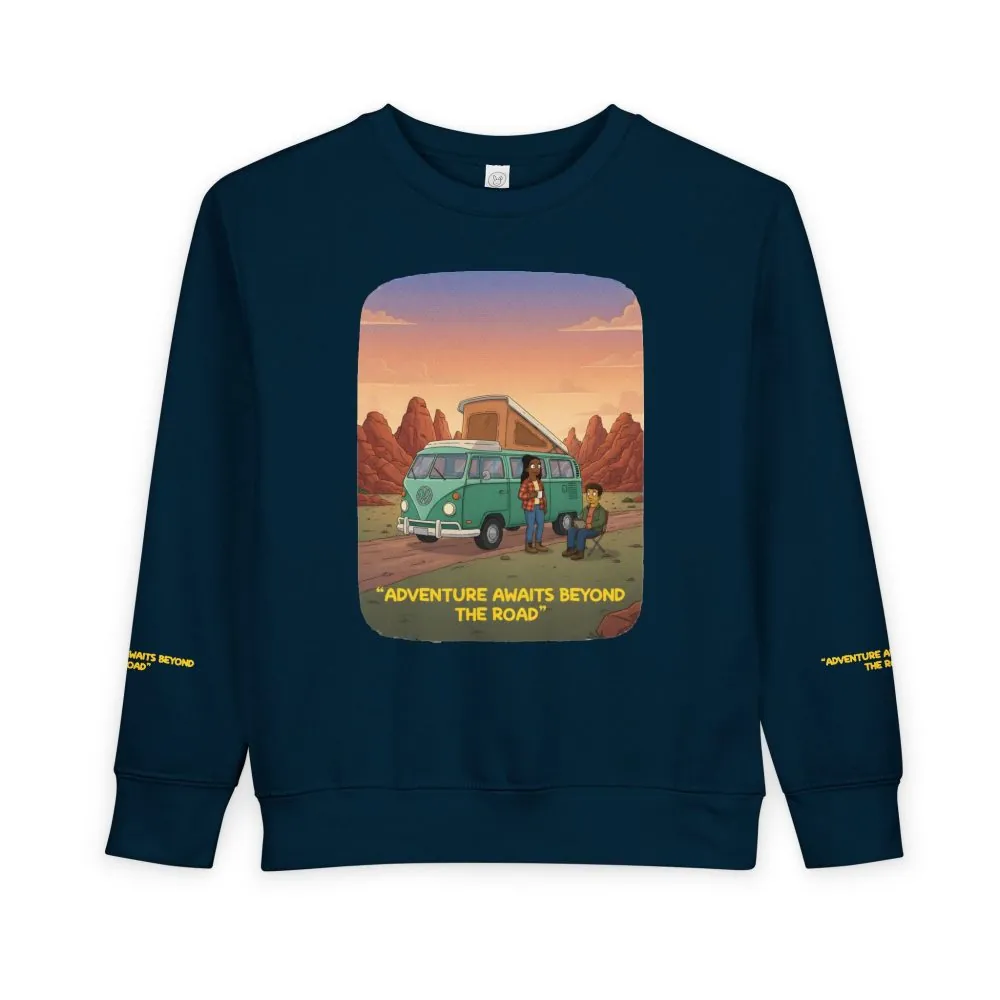 Toddler Sweatshirt - "Adventure Awaits Beyond The Road" (Design Sitcom-Line)