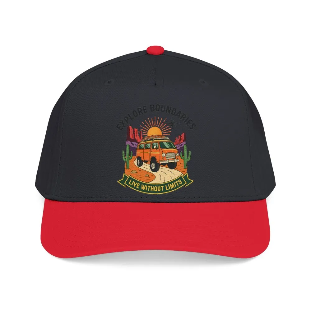 Baseball Cap— "Eplore Boundaries-Live without limits" Mid Profile Baseball Hat