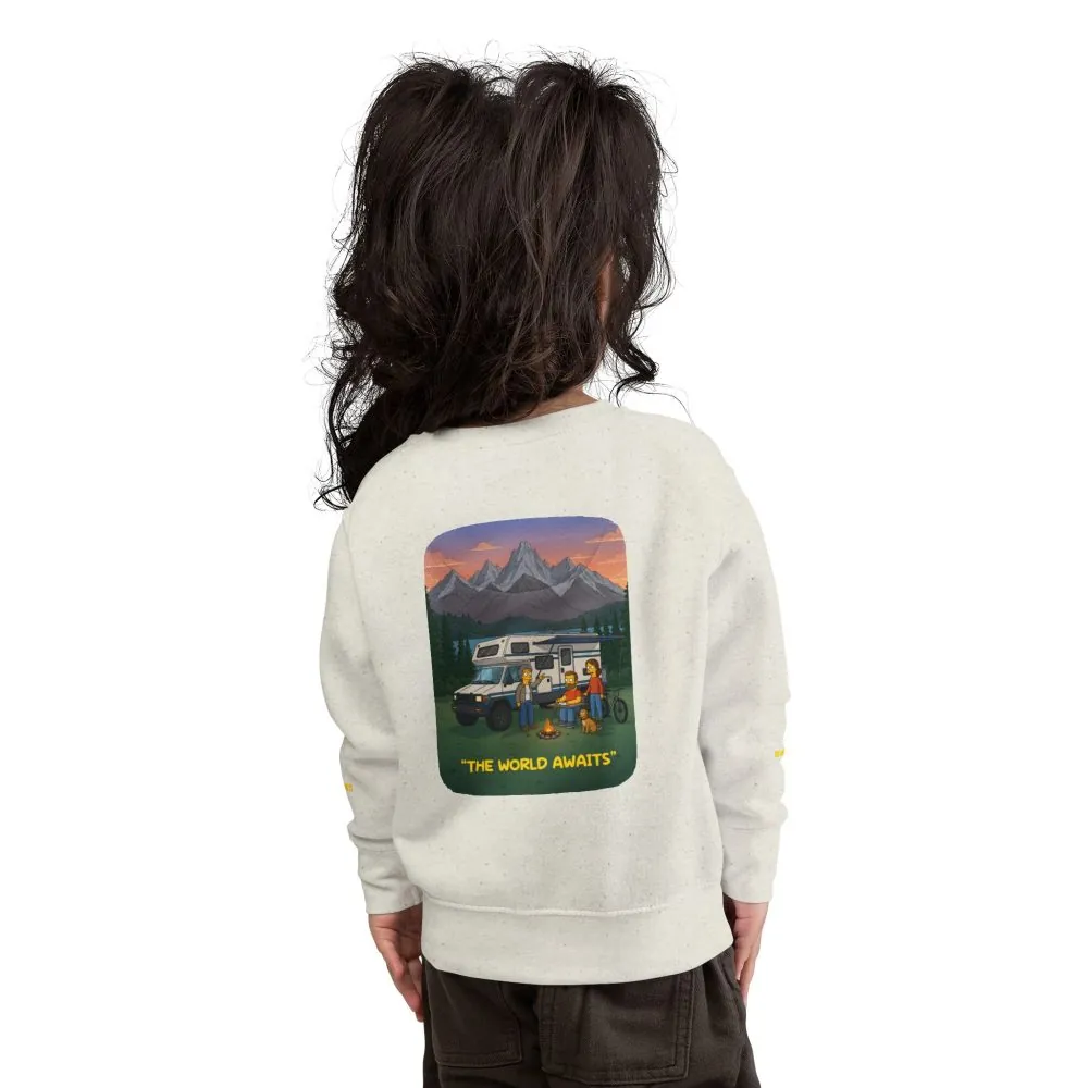 Toddler Sweatshirt - "The World Awaits" (Design Sitcom-Line)