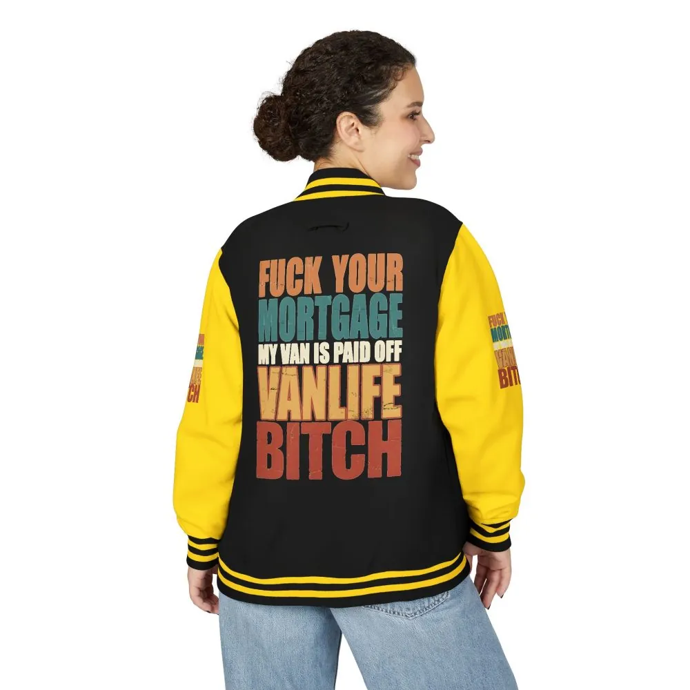 Unisex Heavyweight Letterman Jacket — "Fuck Your Mortgage" Design F**K-Line