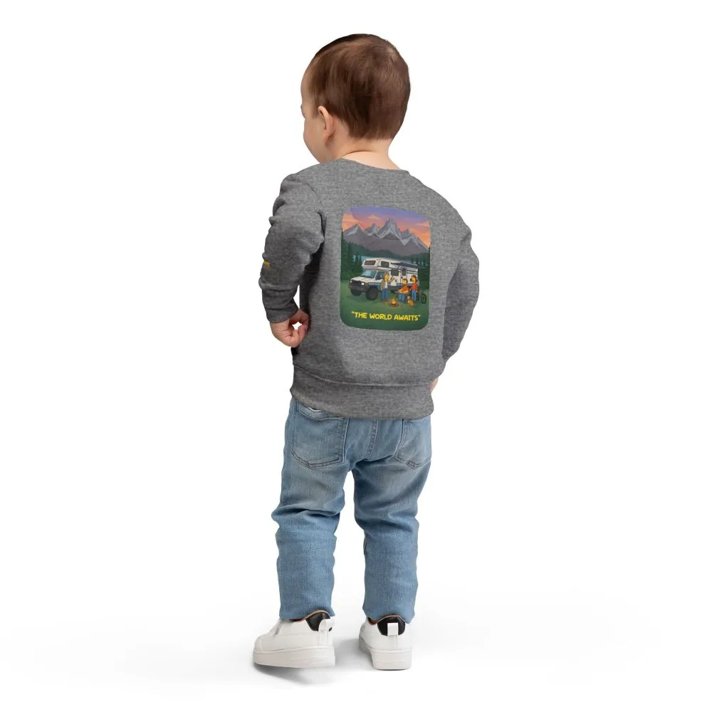 Toddler Sweatshirt - "The World Awaits" (Design Sitcom-Line)