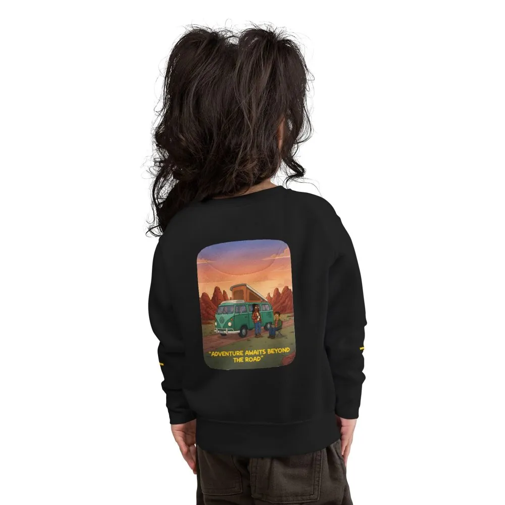 Toddler Sweatshirt - "Adventure Awaits Beyond The Road" (Design Sitcom-Line)