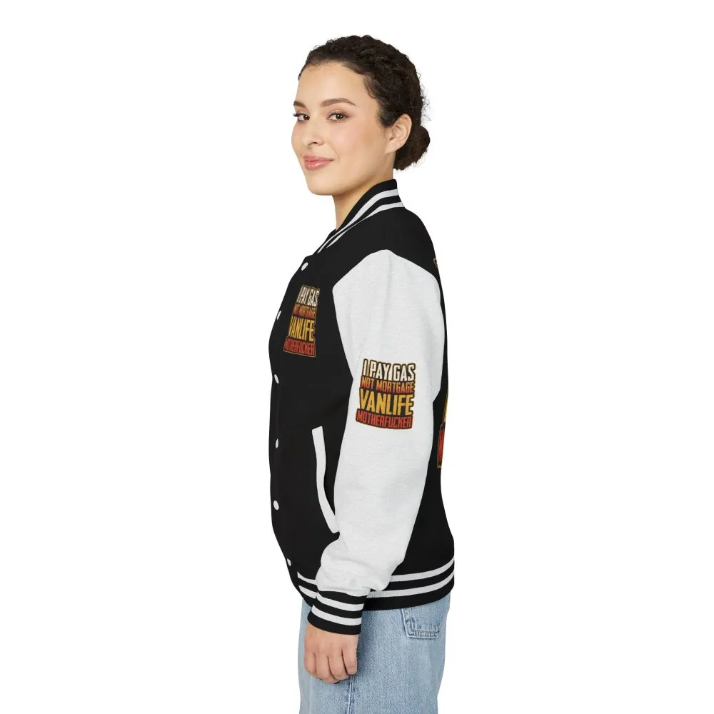 5007938859969017037_2048.jpeg Unisex Heavyweight Letterman Jacket — "I Pay Gas Not Mortgage" Design F**K-Line