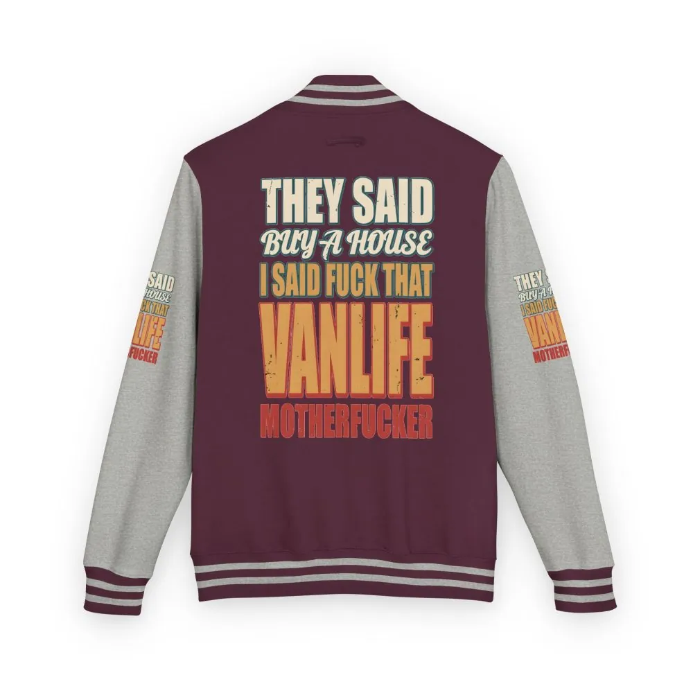 5030793482537615738_2048.jpeg Unisex Heavyweight Letterman Jacket — "They Said Buy A House" Design F**K-Line