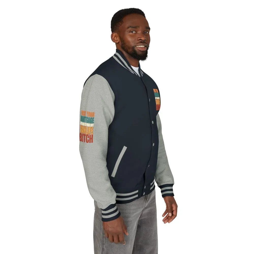 Unisex Heavyweight Letterman Jacket — "Fuck Your Mortgage" Design F**K-Line