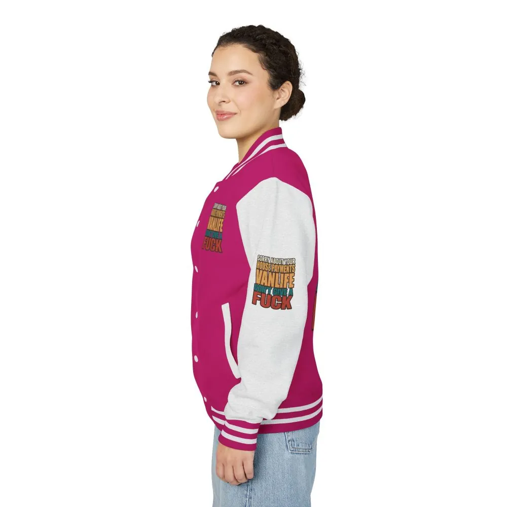 Unisex Heavyweight Letterman Jacket — "Sorry About Your House Payments" Design F**K-Line