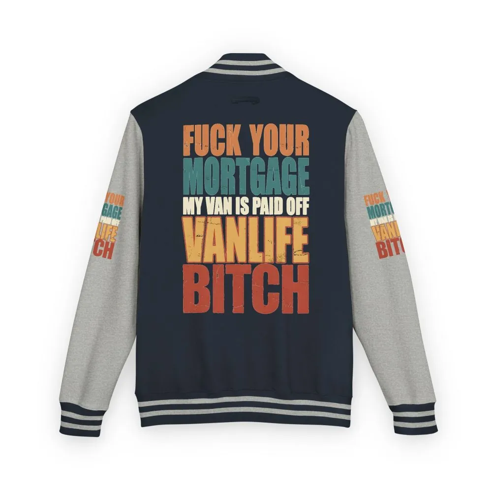 Unisex Heavyweight Letterman Jacket — "Fuck Your Mortgage" Design F**K-Line