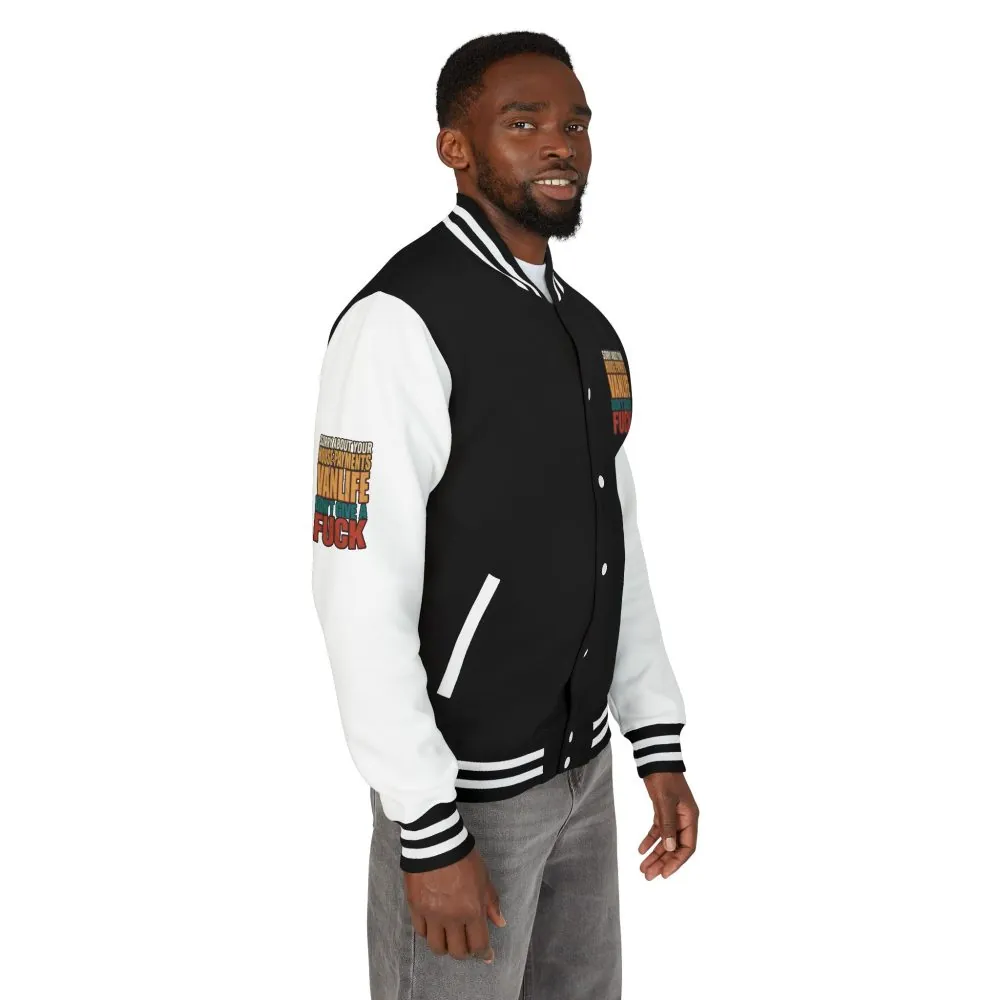 Unisex Heavyweight Letterman Jacket — "Sorry About Your House Payments" Design F**K-Line