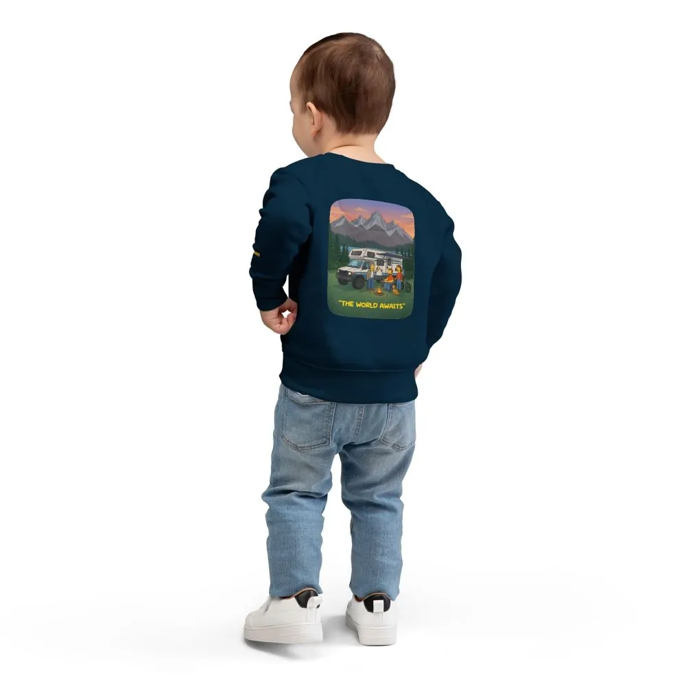 Toddler Sweatshirt - "The World Awaits" (Design Sitcom-Line)
