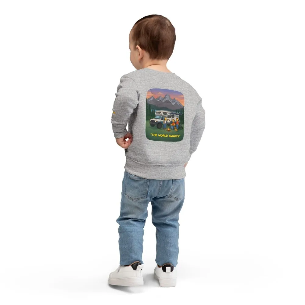 Toddler Sweatshirt - "The World Awaits" (Design Sitcom-Line)