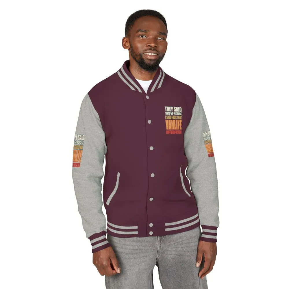 535140206988202101_2048.jpeg Unisex Heavyweight Letterman Jacket — "They Said Buy A House" Design F**K-Line