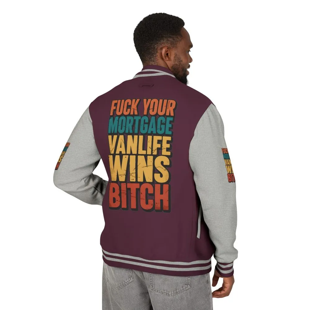Unisex Heavyweight Letterman Jacket — "Fuck Your Mortgage" Design F**K-Line