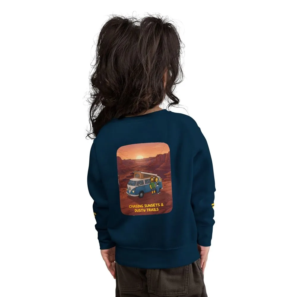 Toddler Sweatshirt - "Chasing Sunsets And Dusty Trails" (Design Sitcom-Line)