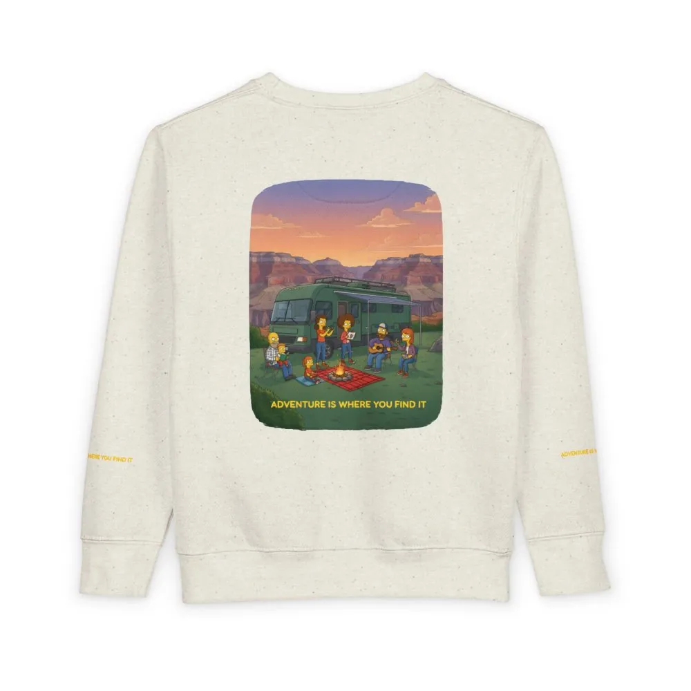 Toddler Sweatshirt - "Adventure Is Where You Find It" (Design Sitcom-Line)
