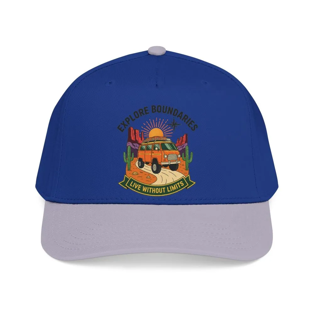 Baseball Cap— "Eplore Boundaries-Live without limits" Mid Profile Baseball Hat