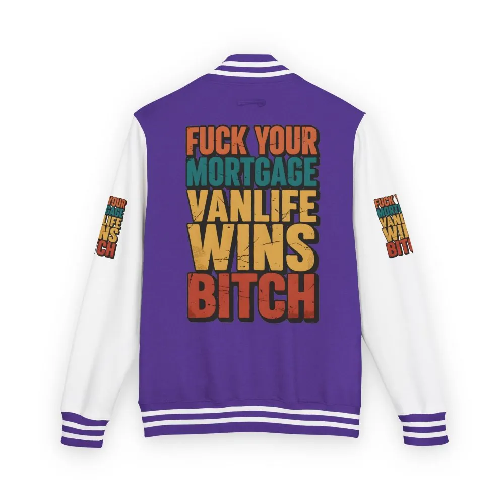 Unisex Heavyweight Letterman Jacket — "Fuck Your Mortgage" Design F**K-Line