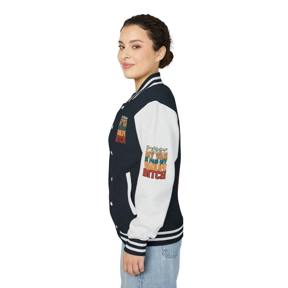 Unisex Heavyweight Letterman Jacket — "Your Mortgage Is Cute" Design F**K-Line