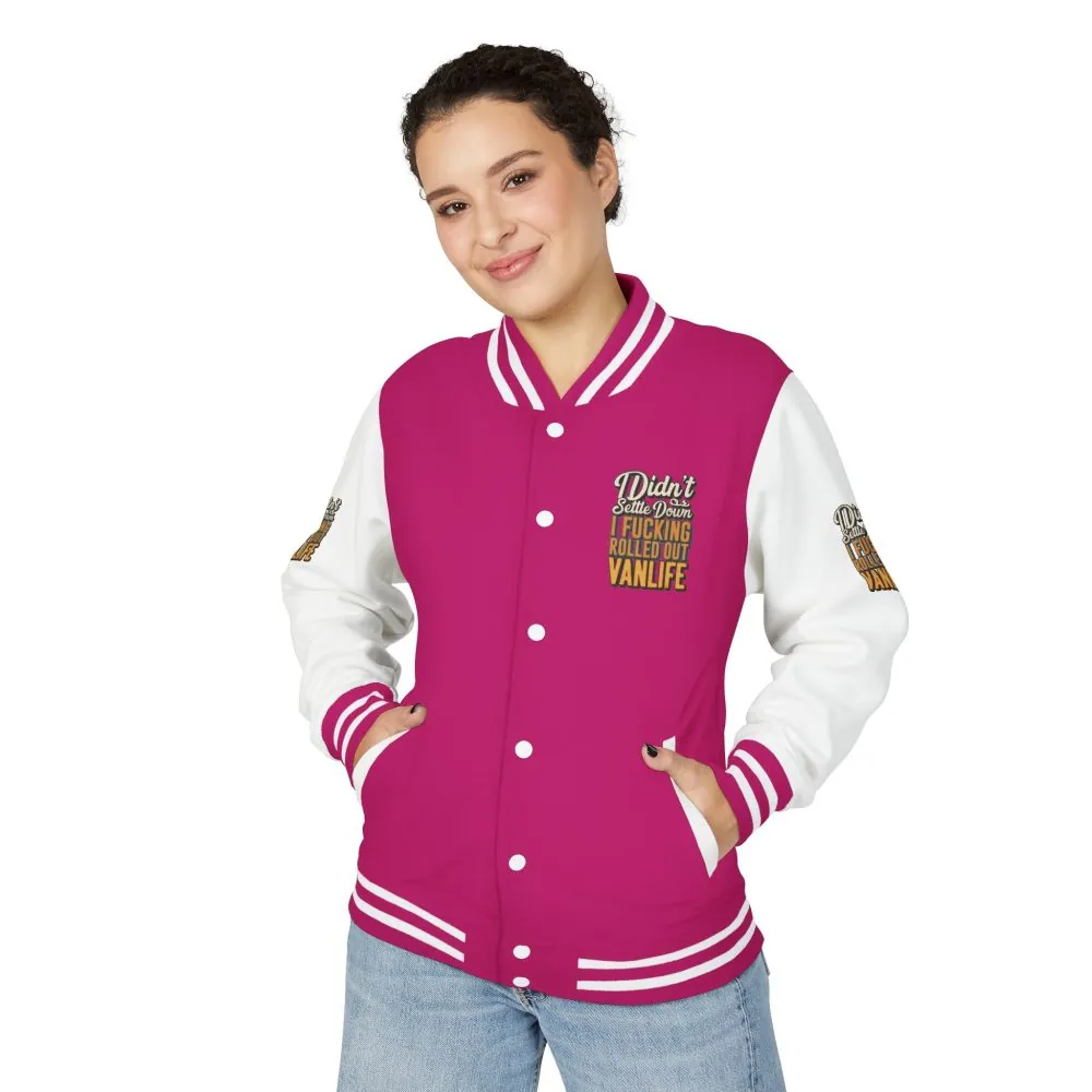 Unisex Heavyweight Letterman Jacket — "Dind´t Settle Down" Design F**K-Line