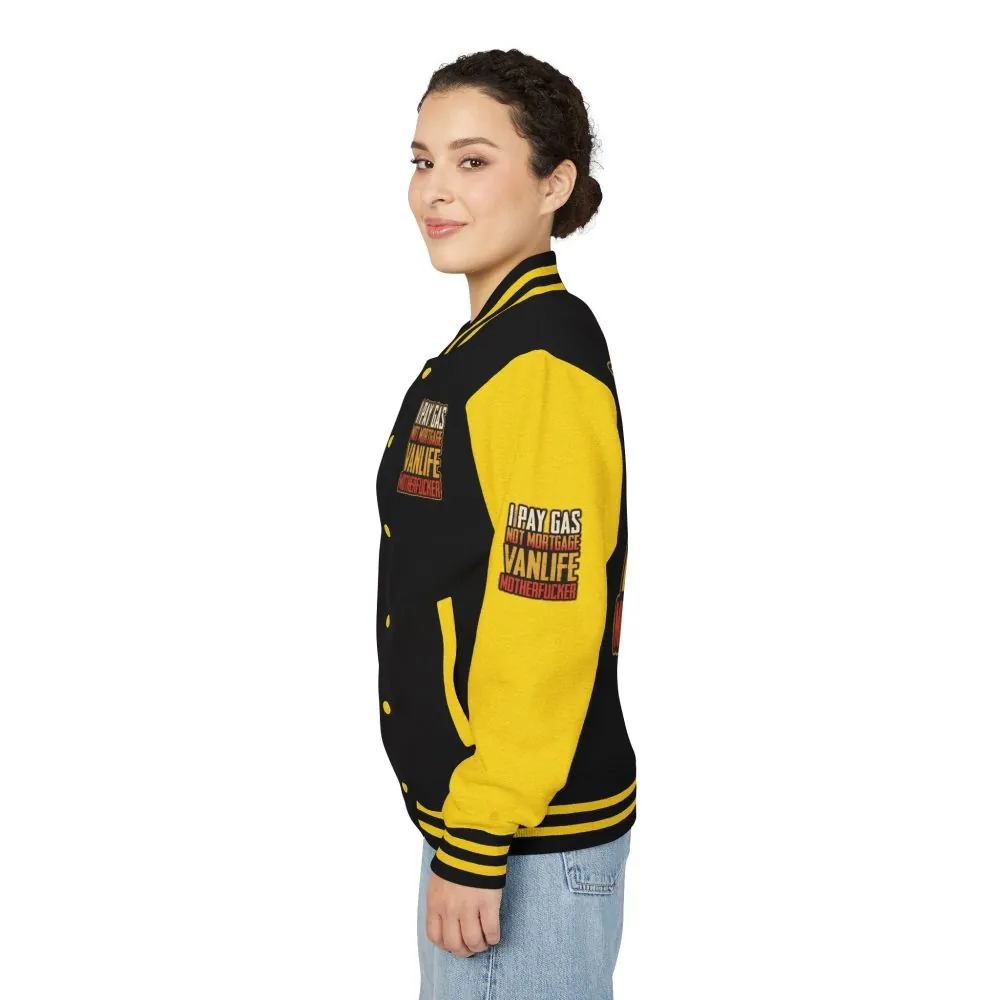 5865637978768019683_2048.jpeg Unisex Heavyweight Letterman Jacket — "I Pay Gas Not Mortgage" Design F**K-Line