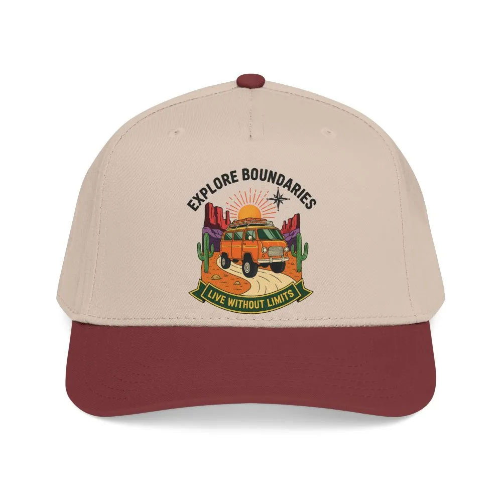 Baseball Cap— "Eplore Boundaries-Live without limits" Mid Profile Baseball Hat